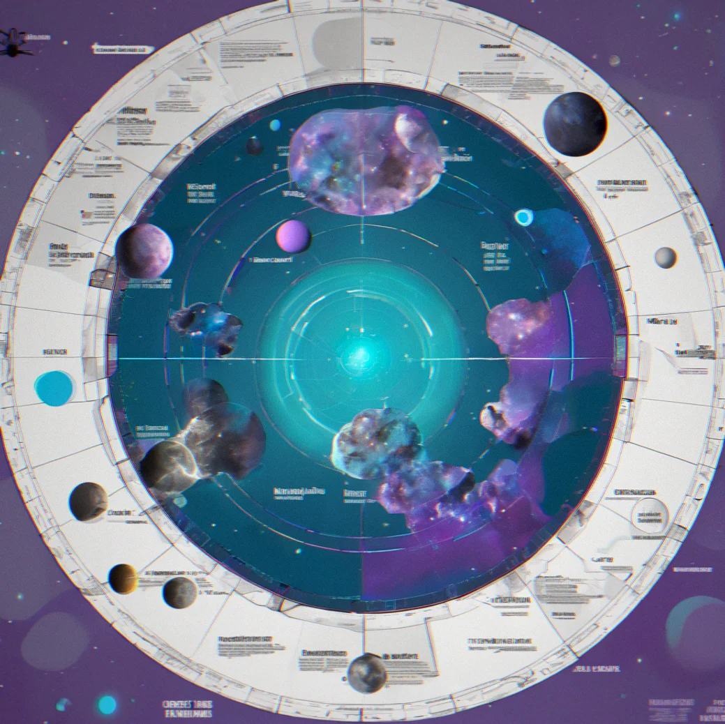 Cluster territory map showing faction boundaries, resource nodes, and yield bonus percentages per zone